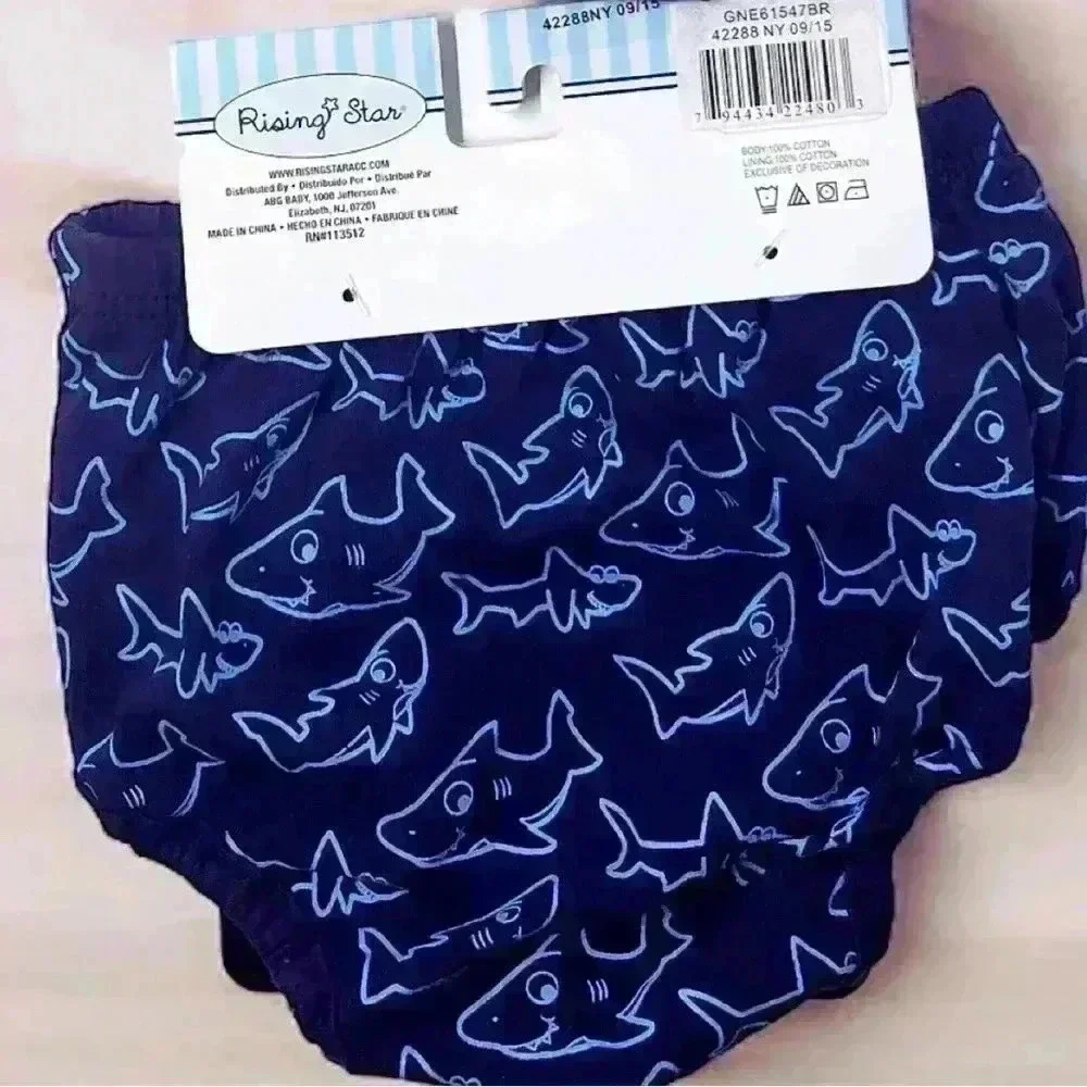 2-Baby Boutique Diaper Covers Sailboat And Shark Design Blue 0-12 Months